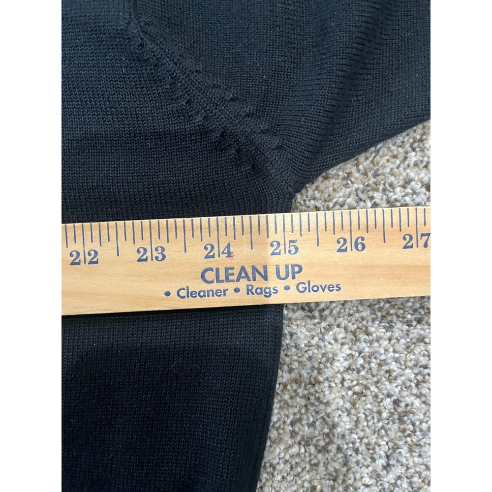 Tommy Hilfiger Golf Mens Black Cotton Crewneck Sweater Large Solid Knit Pullover - Picture 5 of 6